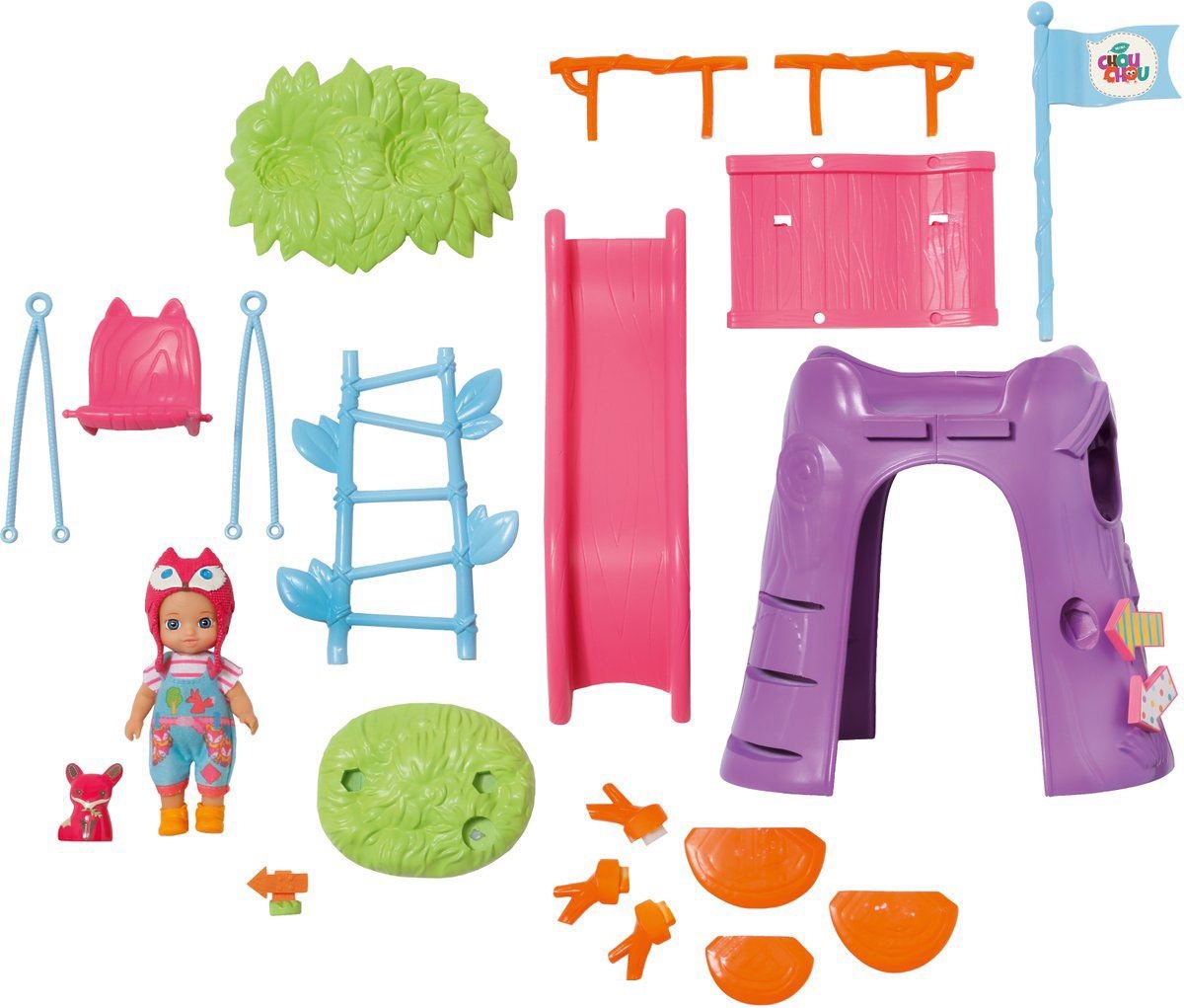 Игровая площадка с куклой из серии «Chou Chou» и лисичкой